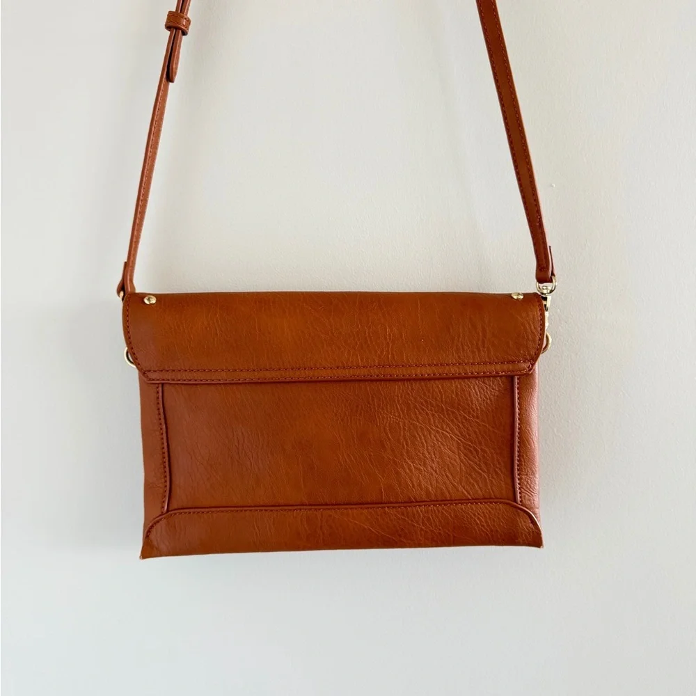 INC Women’s Boho Western‎ Crossbody Rustic Studded Purse Chic Cognac Bag